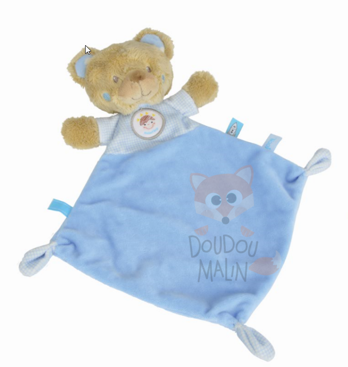  august baby comforter blue bear rocket boy 